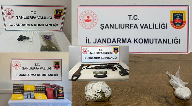 Şanlıurfa'da Jandarmadan narkotik madde ve silah operasyonu: 6 Gözaltı