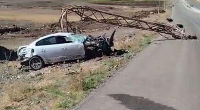 Siverek'te kontrolden çıkan otomobil direği devirdi: 1 ağır yaralı