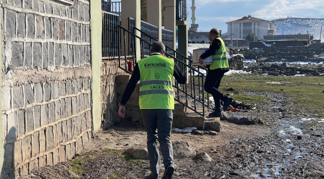 Karacadağ'da 10 köyde ihtiyaç sahiplerine gıda desteği
