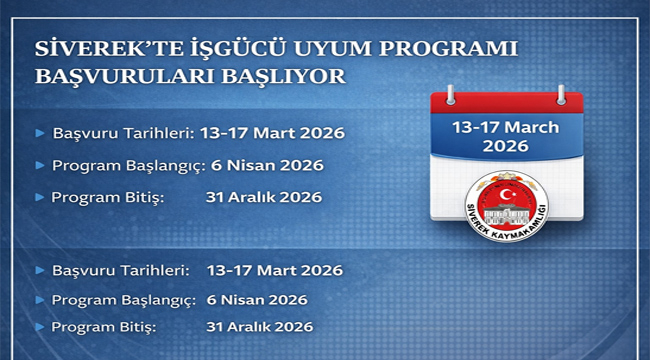 Siverek'te "İşgücü Uyum Programı" Başvuruları Başlıyor