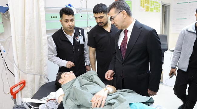 Başkan Bucak'tan yaralı öğretmen ve öğrencilere ziyaret