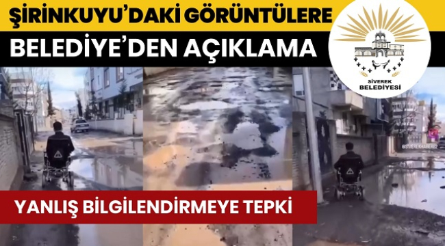 Şirinkuyu'daki altyapı görüntülerine açıklama: Siverek Belediyesi sorumluluk vurgusu yaptı