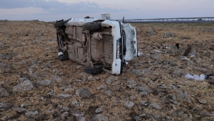 Siverek'te otomobil şarampole yuvarlandı: 4 yaralı 