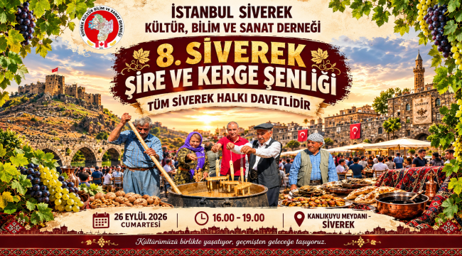 Siverek'in Geleneksel Şire ve Kerge Şenliği 26 Eylül'de